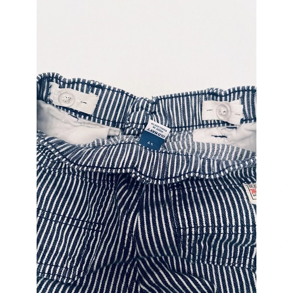 Old Navy 5T Railroad Engineer Hickory Stripe Carpenter Pants Train Conductor EUC